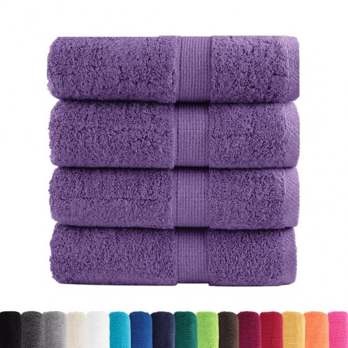 Gæstehåndklæder SOLUND - 4 stk. 30×50 cm, 600 g/m², lilla