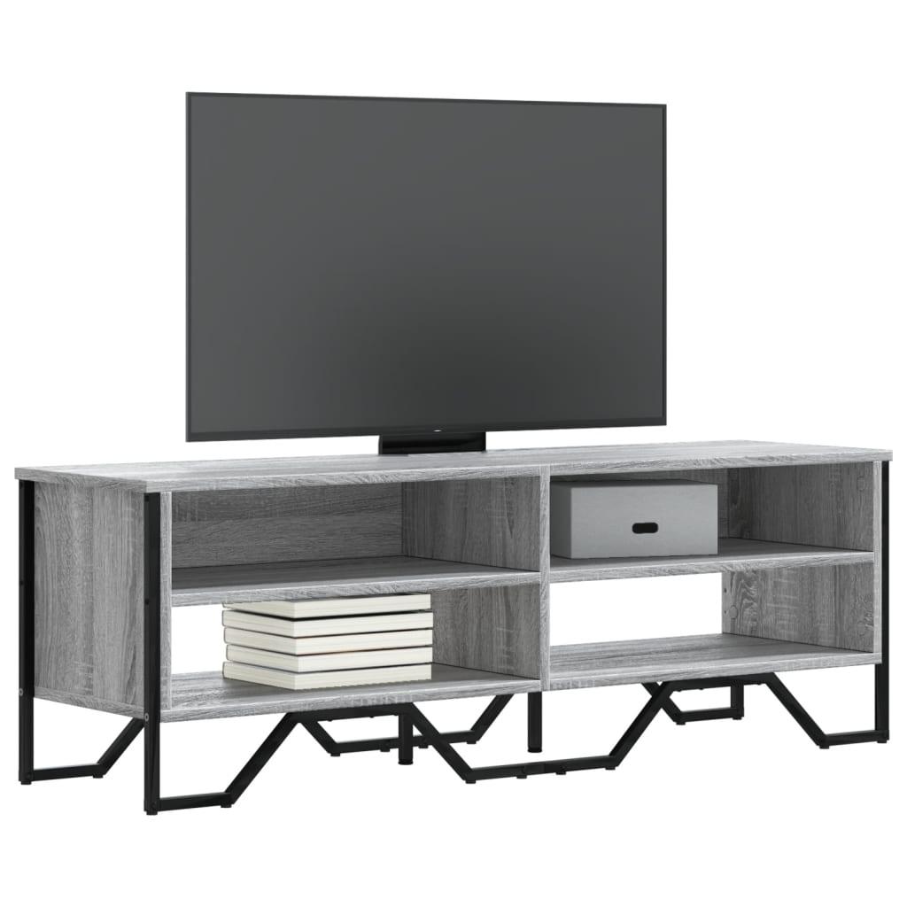 Tv-bord 122x34x41 cm konstrueret træ grå sonoma-eg