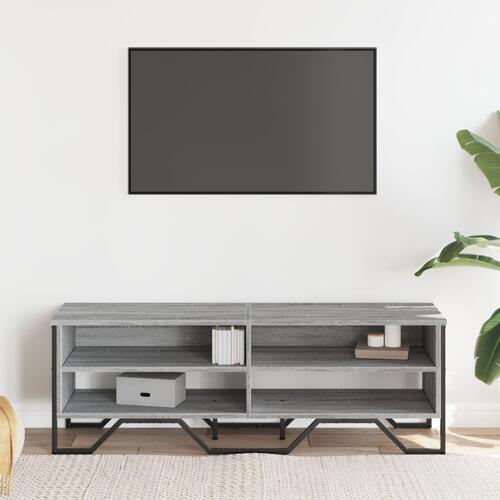 Tv-bord 122x34x41 cm konstrueret træ grå sonoma-eg