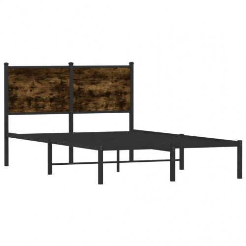 Sengeramme uden madras 120x200 cm metal røget egetræsfarve