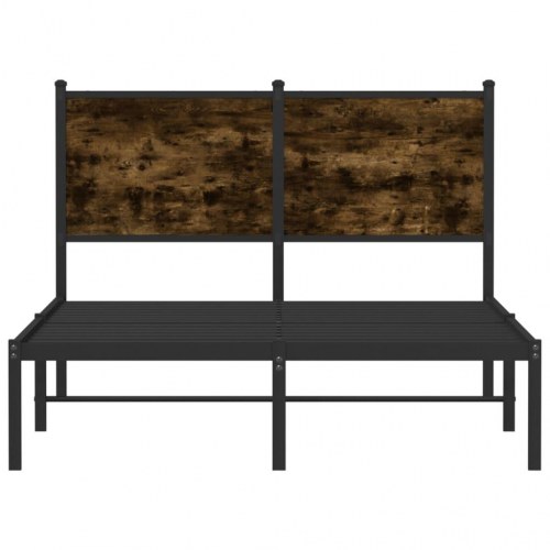 Sengeramme uden madras 120x200 cm metal røget egetræsfarve