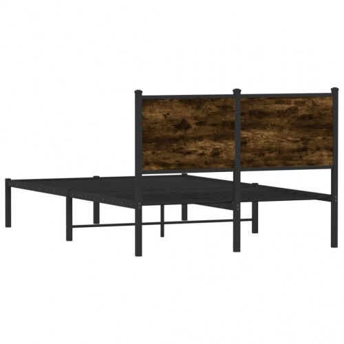 Sengeramme uden madras 120x200 cm metal røget egetræsfarve