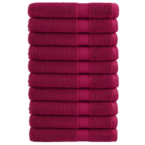 Håndklæder 10 stk. Premium 100x200 cm 100 % bomuld bordeaux