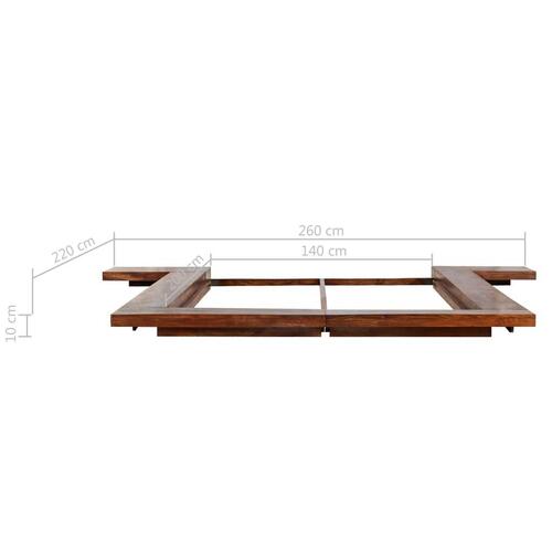 Futonsengestel japansk stil massivt træ 140 x 200 cm