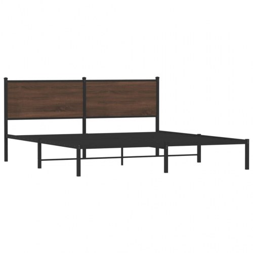 Sengeramme uden madras 180x200 cm metal brun egetræsfarve