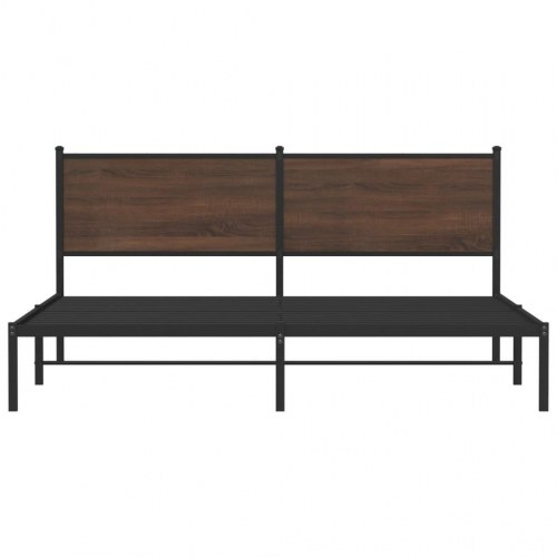 Sengeramme uden madras 180x200 cm metal brun egetræsfarve