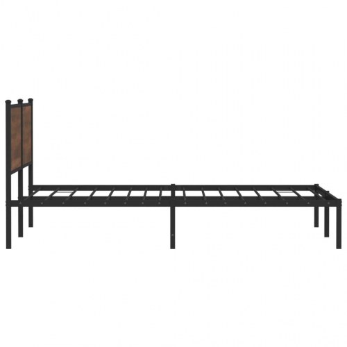 Sengeramme uden madras 180x200 cm metal brun egetræsfarve