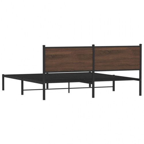 Sengeramme uden madras 180x200 cm metal brun egetræsfarve