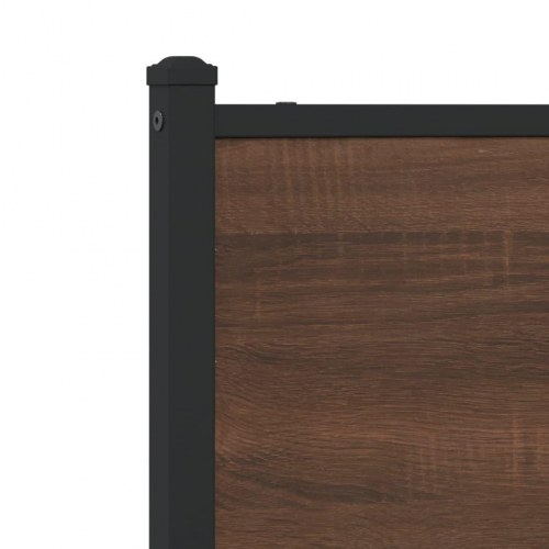 Sengeramme uden madras 180x200 cm metal brun egetræsfarve
