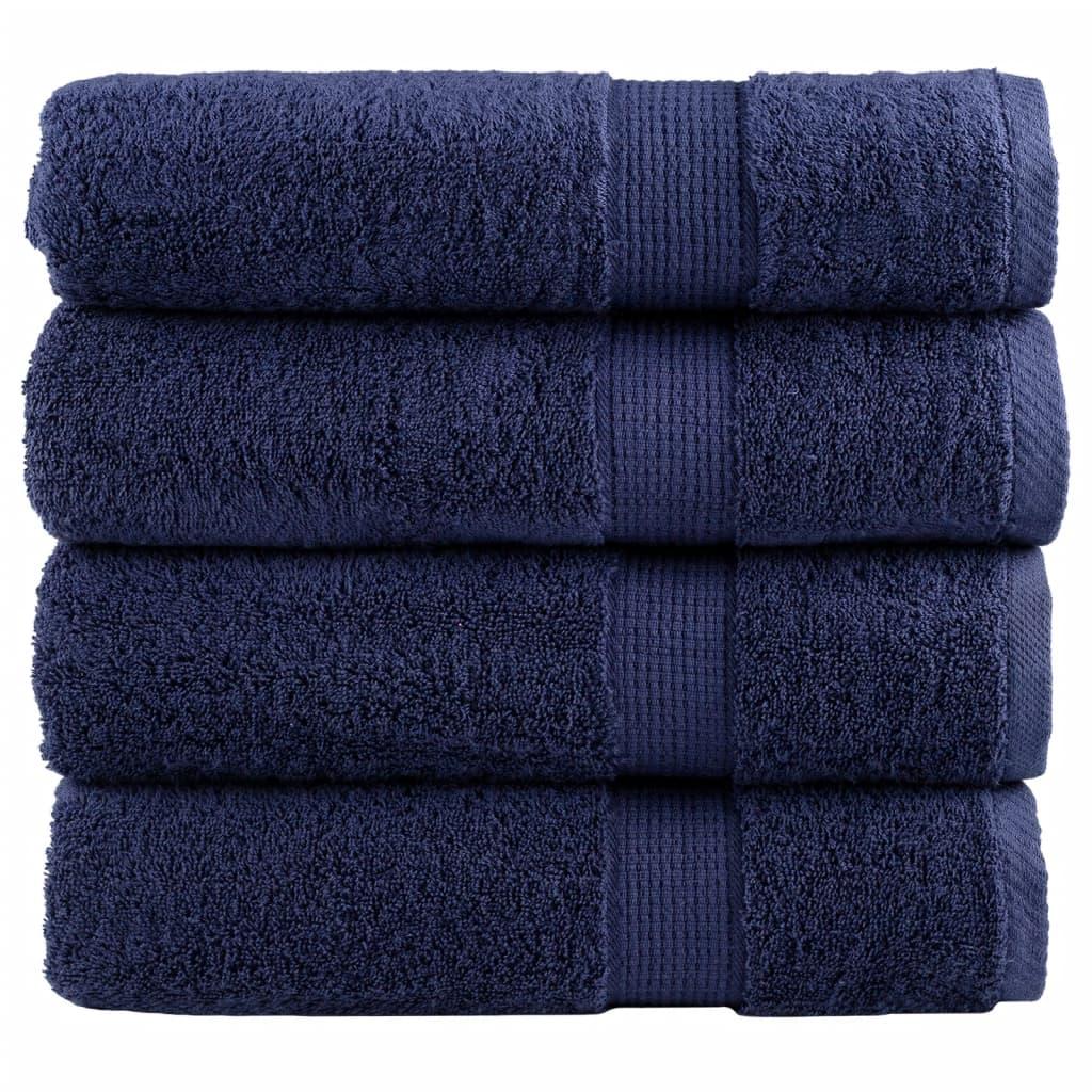 Håndklæder SOLUND 4 stk. Premium 70x140 cm 600 g/m2 marineblå