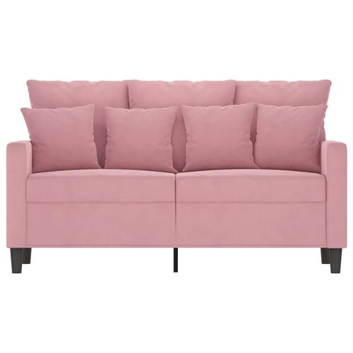 2-personers sofa 120 cm fløjl lyserød