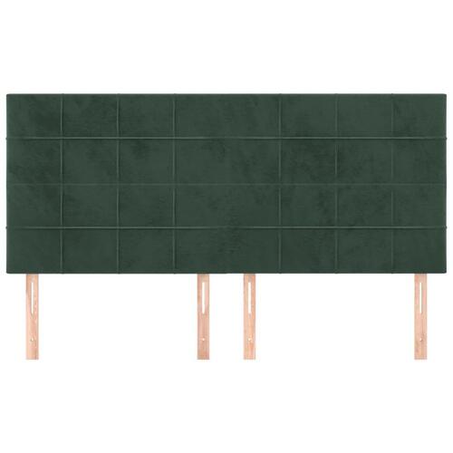 Sengegavle 4 stk. 90x5x78/88 cm fløjl mørkegrøn
