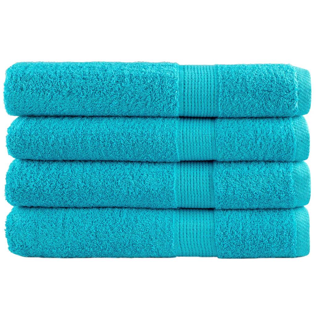 Håndklæder SOLUND 4 stk. Premium 100x200 cm 600 g/m2 turkis