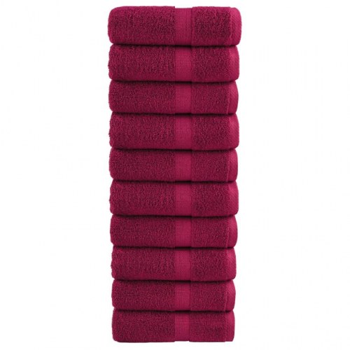 Gæstehåndklæder SOLUND 10 stk. Premium 30x50cm 600g/m2 bordeaux