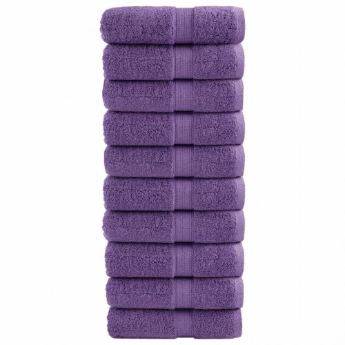 Gæstehåndklæder SOLUND - 10 stk. 30×50 cm, 600 g/m², lilla