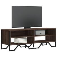 Tv-bord 122x34x41 cm konstrueret træ brun egetræsfarve