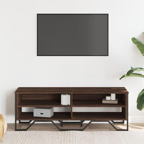 Tv-bord 122x34x41 cm konstrueret træ brun egetræsfarve