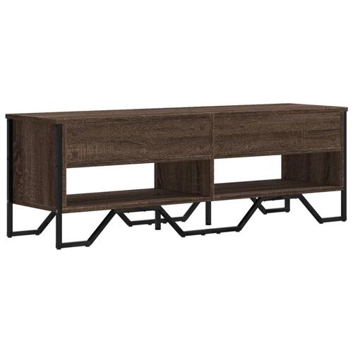 Tv-bord 122x34x41 cm konstrueret træ brun egetræsfarve