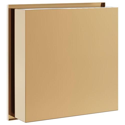 Brusehylde 32x32x9 cm rustfrit stil børstet guldfarve