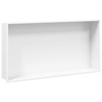 Brusehylde 62x32x9 cm rustfrit stil børstet mat hvid