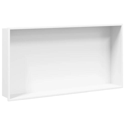 Brusehylde 62x32x9 cm rustfrit stil børstet mat hvid