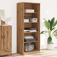 Klædeskab 80x50x200 cm konstrueret træ egetræslook