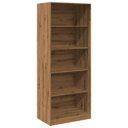 Klædeskab 80x50x200 cm konstrueret træ egetræslook
