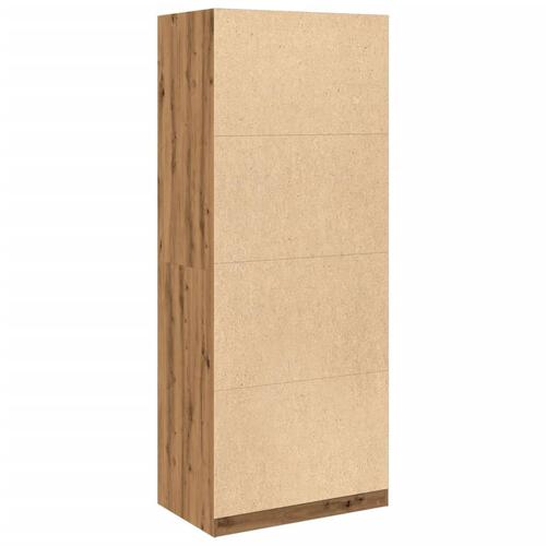 Klædeskab 80x50x200 cm konstrueret træ egetræslook