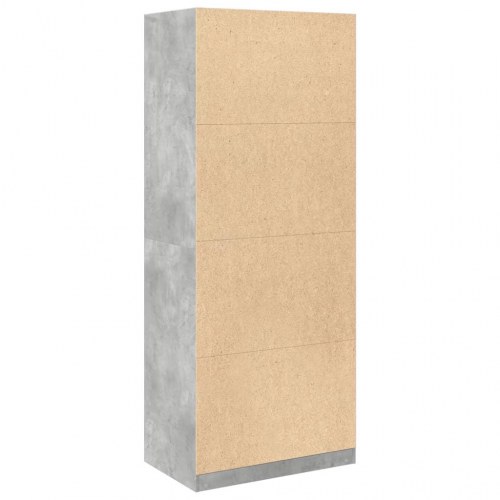 Klædeskab med 5 rum 80×50×200 cm - betongrå, konstrueret træ