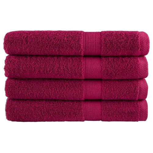 Håndklæder 4 stk. Premium 100x200 cm 100 % bomuld bordeaux