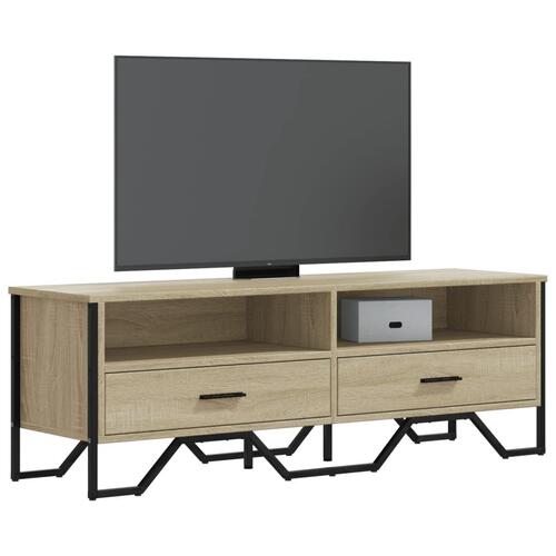 Tv-bord 122x34x41 cm konstrueret træ sonoma-eg