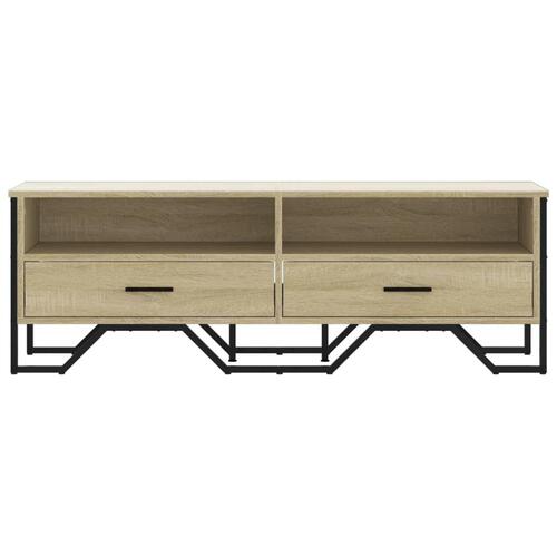 Tv-bord 122x34x41 cm konstrueret træ sonoma-eg