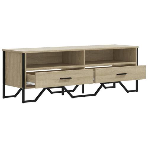 Tv-bord 122x34x41 cm konstrueret træ sonoma-eg