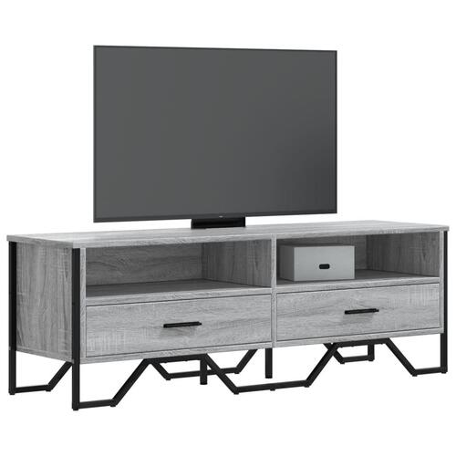 Tv-bord 122x34x41 cm konstrueret træ grå sonoma-eg