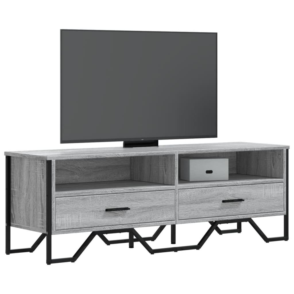 Tv-bord 122x34x41 cm konstrueret træ grå sonoma-eg