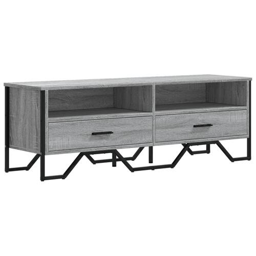 Tv-bord 122x34x41 cm konstrueret træ grå sonoma-eg
