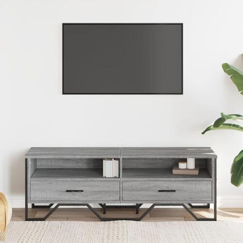Tv-bord 122x34x41 cm konstrueret træ grå sonoma-eg