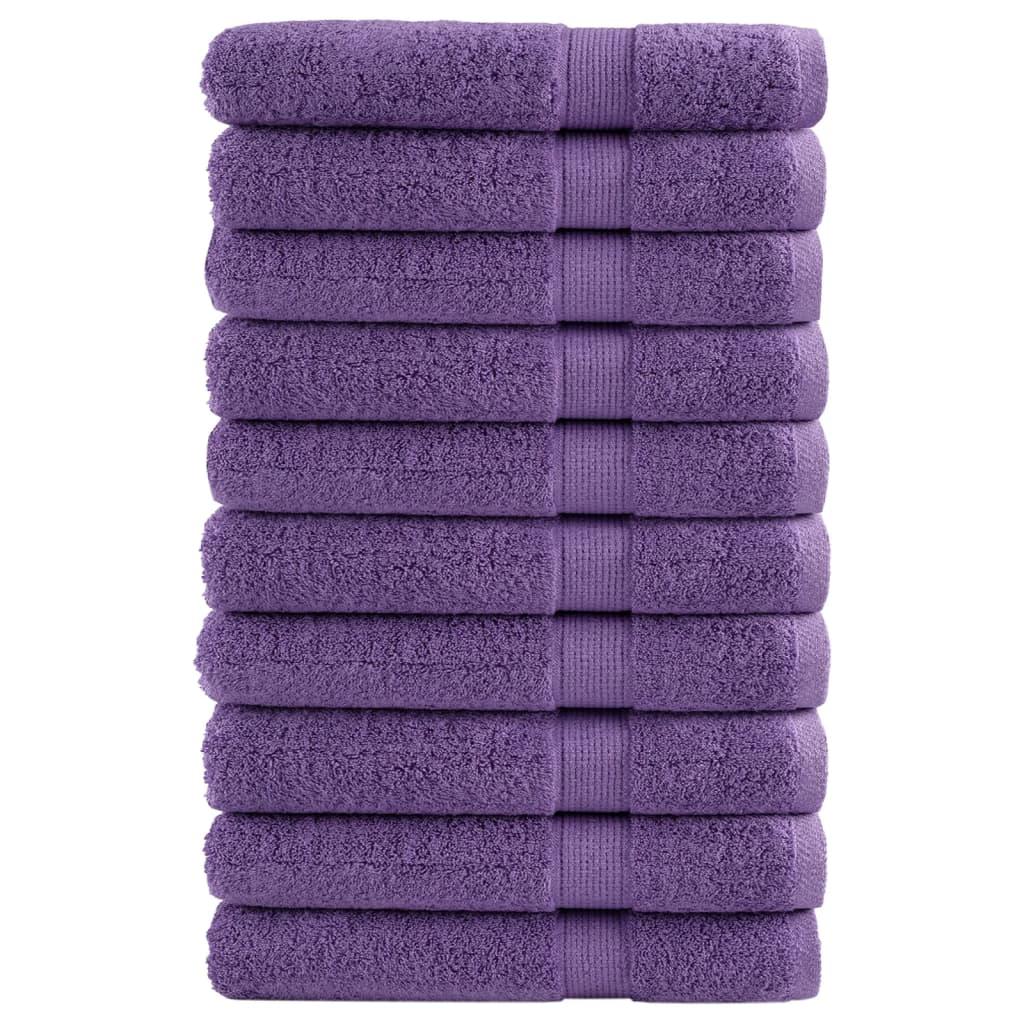 Håndklæder 10 stk. Premium 100x200 cm 100 % bomuld lilla