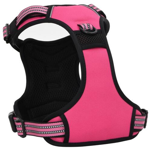 Hundesele med refleksstriber str. S justerbar pink