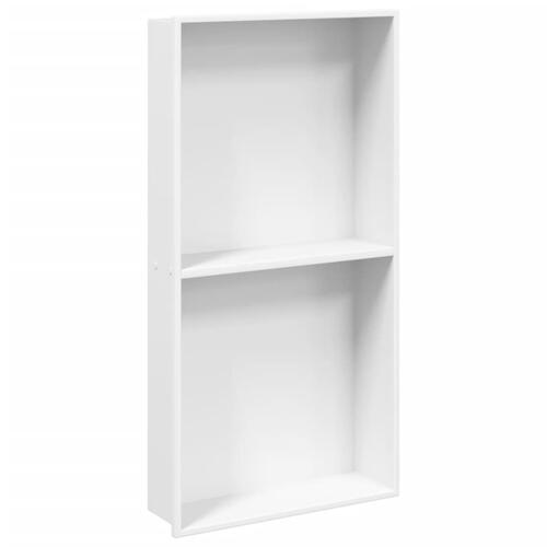 Brusehylde 32x62x9 cm rustfrit stil børstet mat hvid