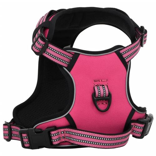 Hundesele med refleksstriber str. XL justerbar pink