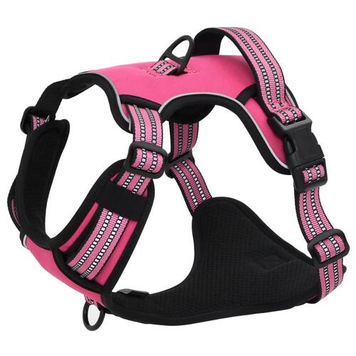 Hundesele med refleksstriber str. XL justerbar pink