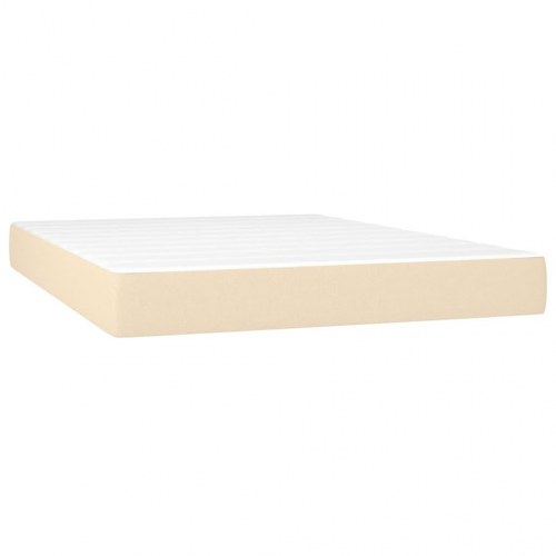 Kontinentalseng med madras 140x200 cm - cremefarvet stof