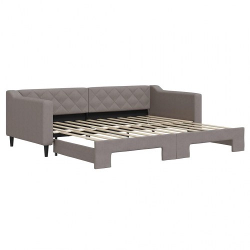 Daybed med udtræk 90 x 200 cm - gråbrun