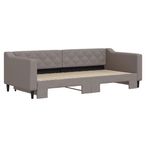 Daybed med udtræk 90 x 200 cm - gråbrun
