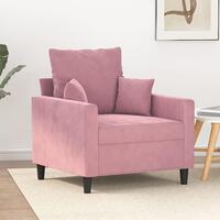 Lænestol 60 cm velour lyserød