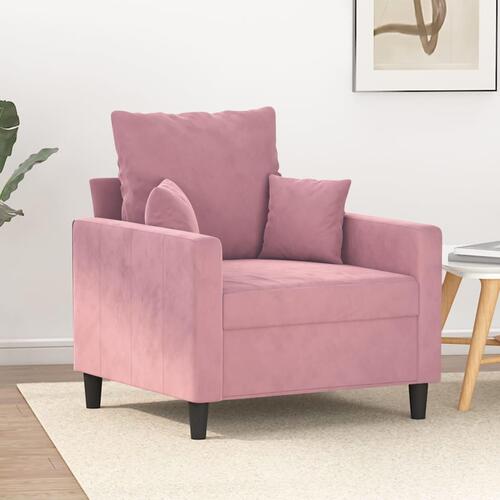 Lænestol 60 cm velour lyserød