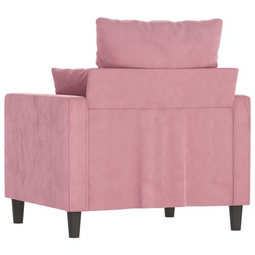 Lænestol 60 cm velour lyserød