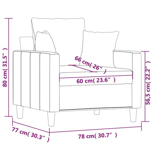 Lænestol 60 cm velour lyserød