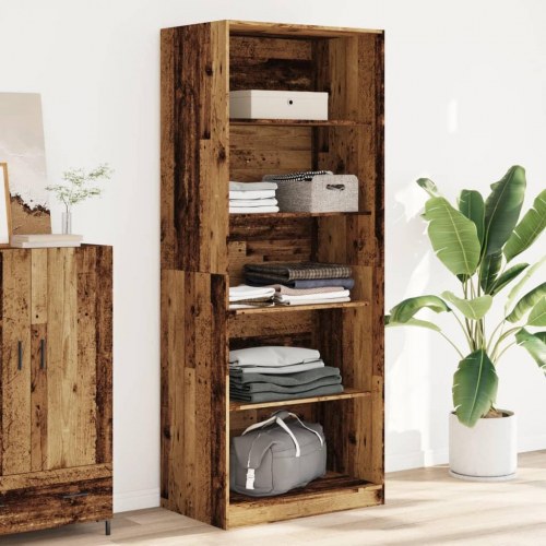 Klædeskab 80×50×200 cm i konstrueret træ - gammelt træ-look